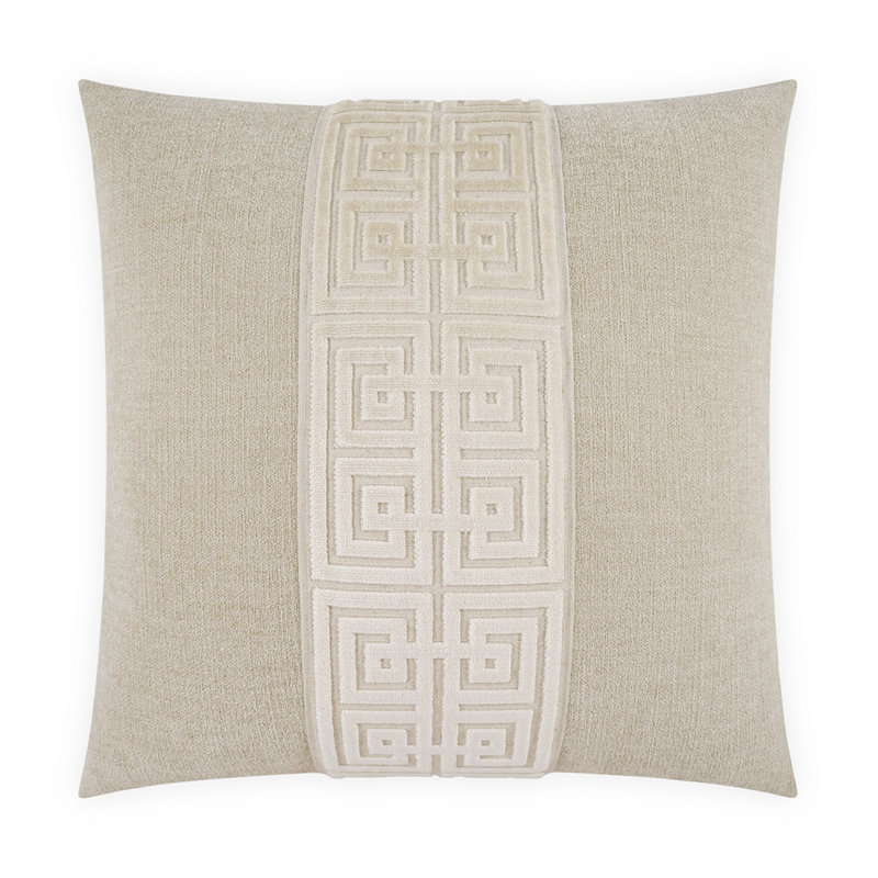 Terus Square Pillow Cover & Insert, Ivory, Square 22"