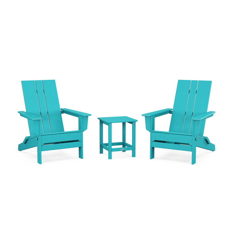 Foldable Outdoor Adirondack Chair With Table