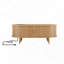 Table basse ovale cannelée avec station de charge-413679210