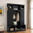 Modern Hall Tree With Adjustable Shelves, Side Cabinets, Top Compartments And Hooks-816008613
