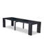 Ensemble de table de salle à manger 6 pièces comprenant une table de salle à manger rectangulaire avec une table basse et 2 bancs en bois et 2 chaises de salle à manger en tissu polyester gris foncé, noir brossé-195038120