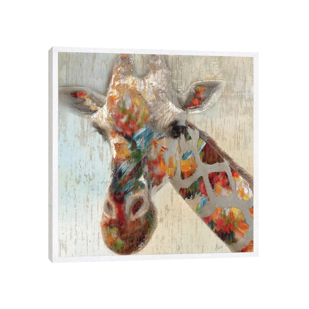 Leinwandbild Bunt bemalte Giraffe