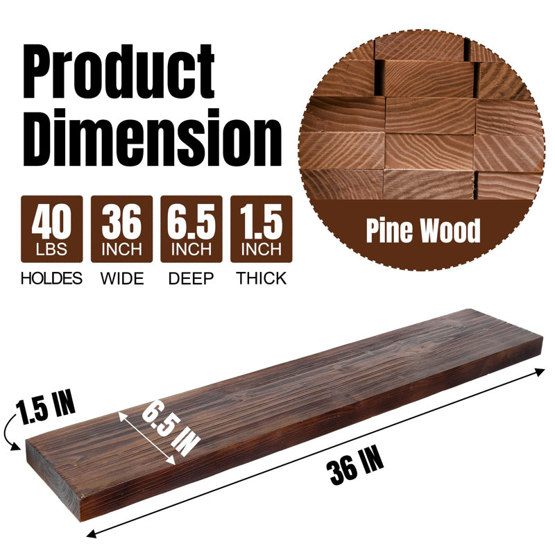 Heidegret Floating Shelf, Walnut