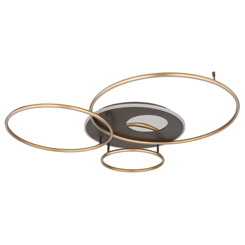 Cuthburt Plastic LED Flush Mount, Gold colours, Gold