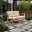 Chestnut Wood 2-Seat Outdoor Sofa With Water Repellent Cushions-781582444