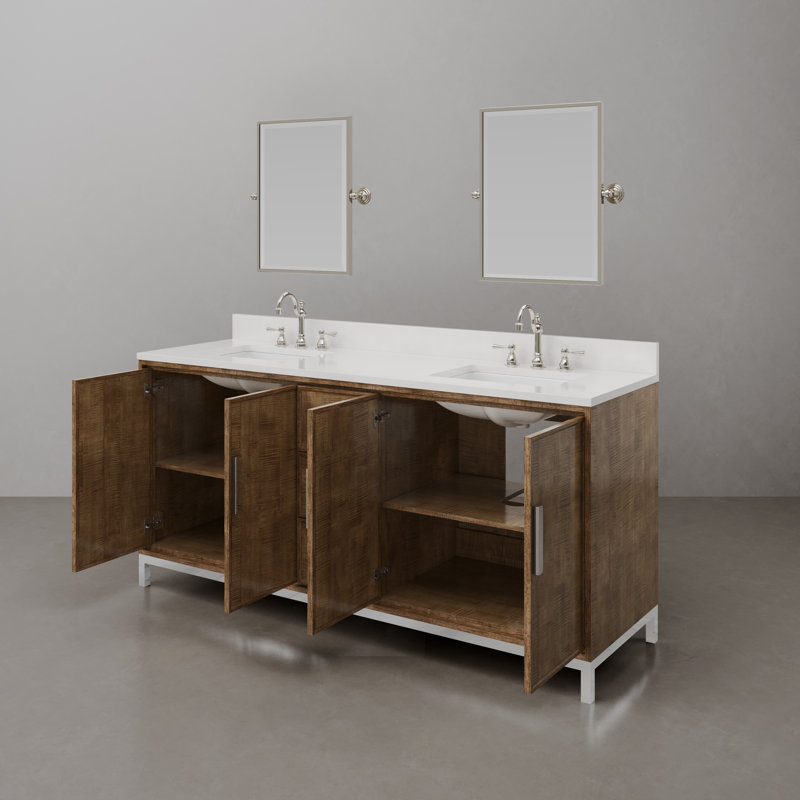 Westin 72" Freestanding Standard Double Bathroom Vanity with Top, Faucet Included
