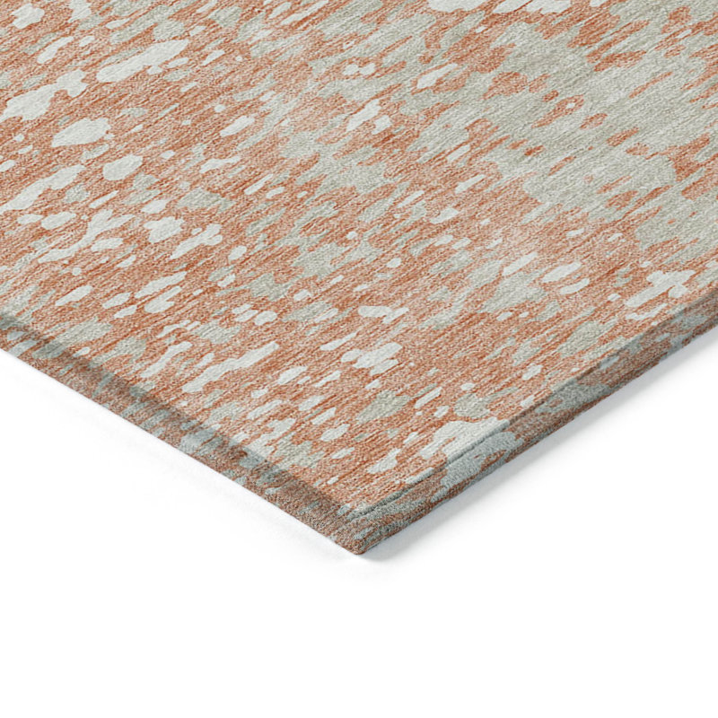 Tapis extérieur lavable abstrait corail et ivoire 3 pi x 5 pi