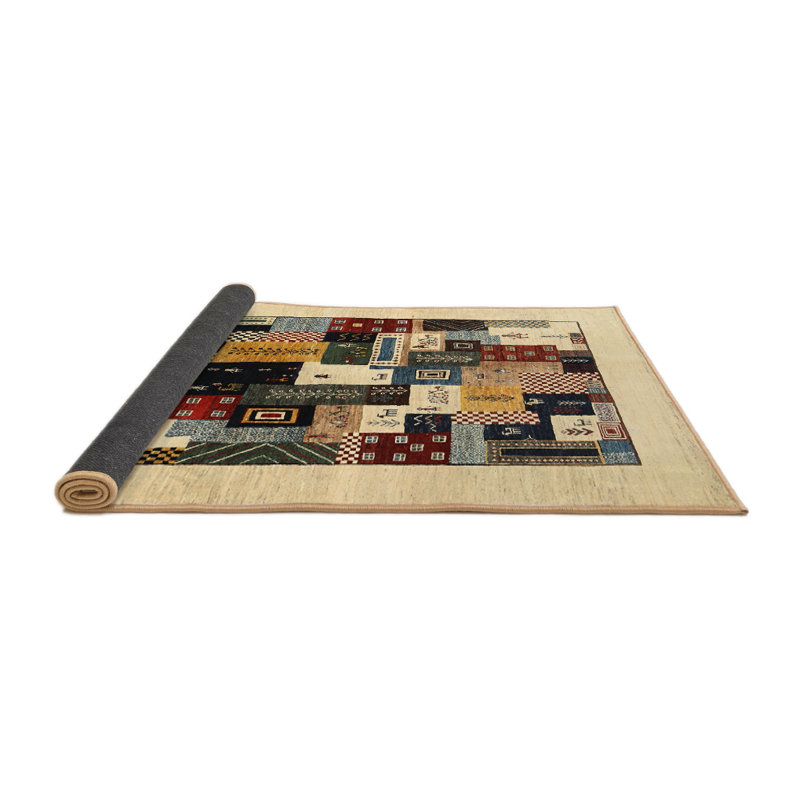 Tapis beige/brun/gris contemporain, Rond 4 pi
