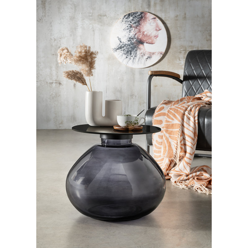 Ashwika Glass Top Pedestal End Table