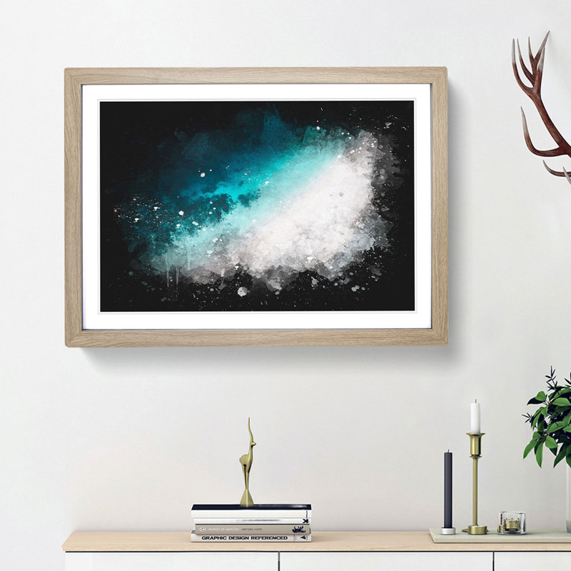 Cocoa Island Beach - Framed Print, 45cm H x 63cm W x 2cm D, Oak Framed