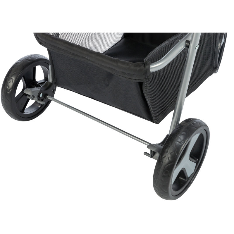 Gray Lightweight and Compact Pet Stroller for Small Dogs and Cats