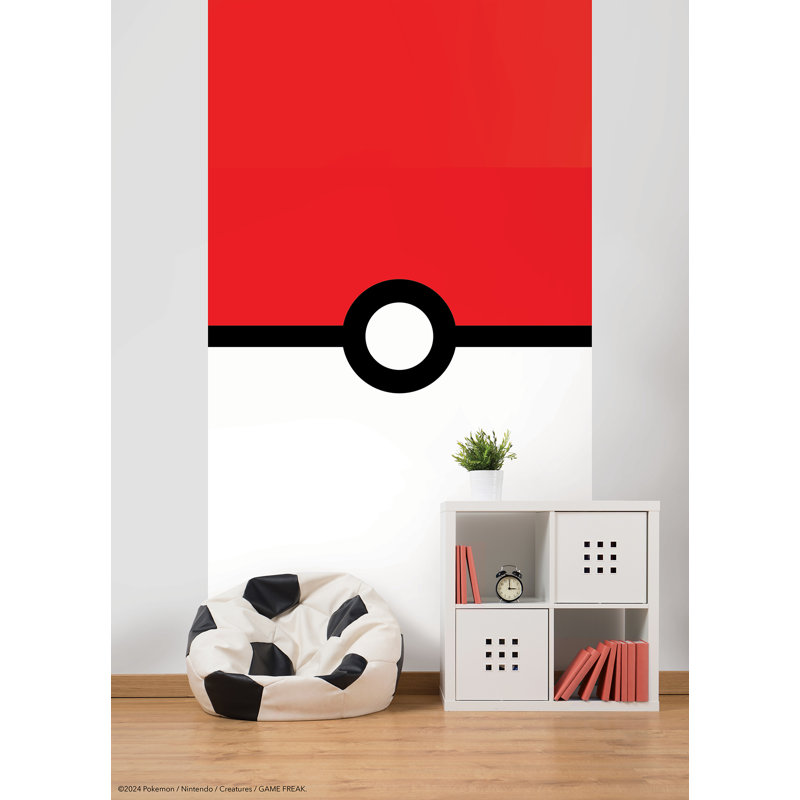 Adhésif décoratif pokeball rouge et blanc Pokémon