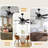 52'' Modern 5-Blade Crystal Indoor Ceiling Fan With Light Kit And Remote Control, Black Reversible DC Motor Chandelier Fan