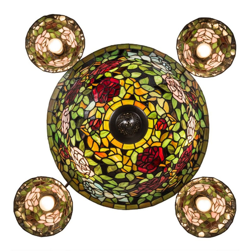 Tiffany Rosebush 10 - Light Chandelier