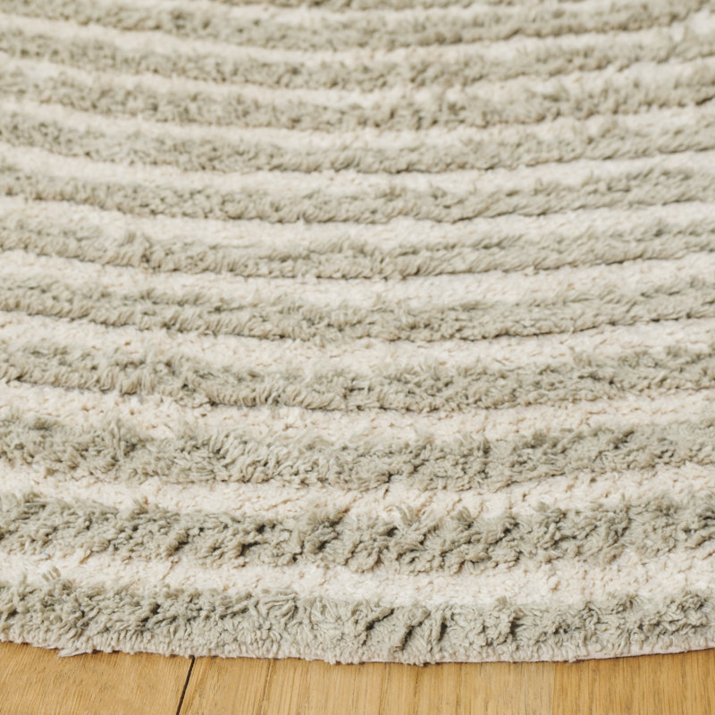 Tapis d'intérieur lavable à la machine en coton recyclé touffeté à la main 229 Easy Care, Rond 6 pi
