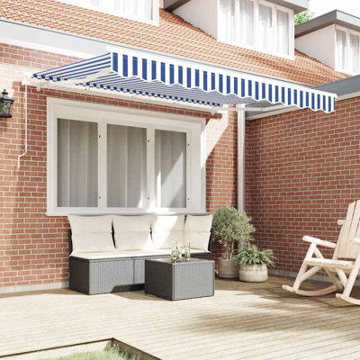 VidaXL 200cm D Fabric Cover Retractable Patio Awning