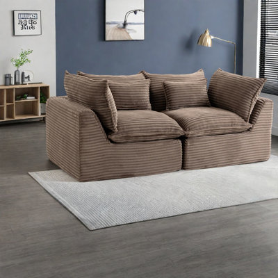 Canapé modulaire en velours côtelé 74,8 pouces Cloud Comfort