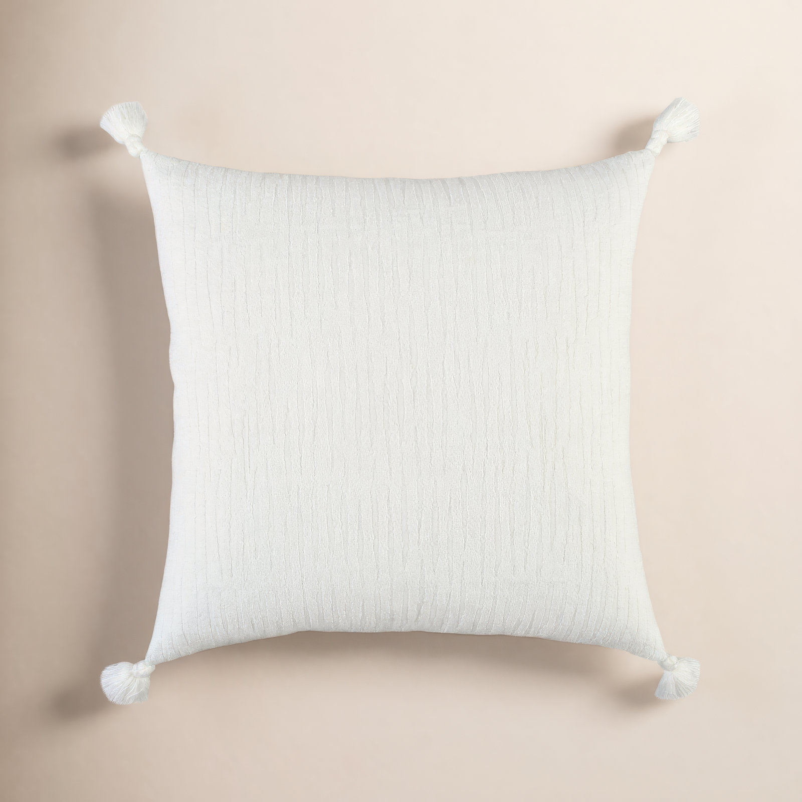 Colombina Embroidered Cotton Throw Pillow, White