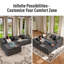 Modern Padded Plush Corduroy Cloud Corner Sofa With L-shaped Chaise And Deep Seating, No Assembly Required, For Living Room Office Apartment -1360407992