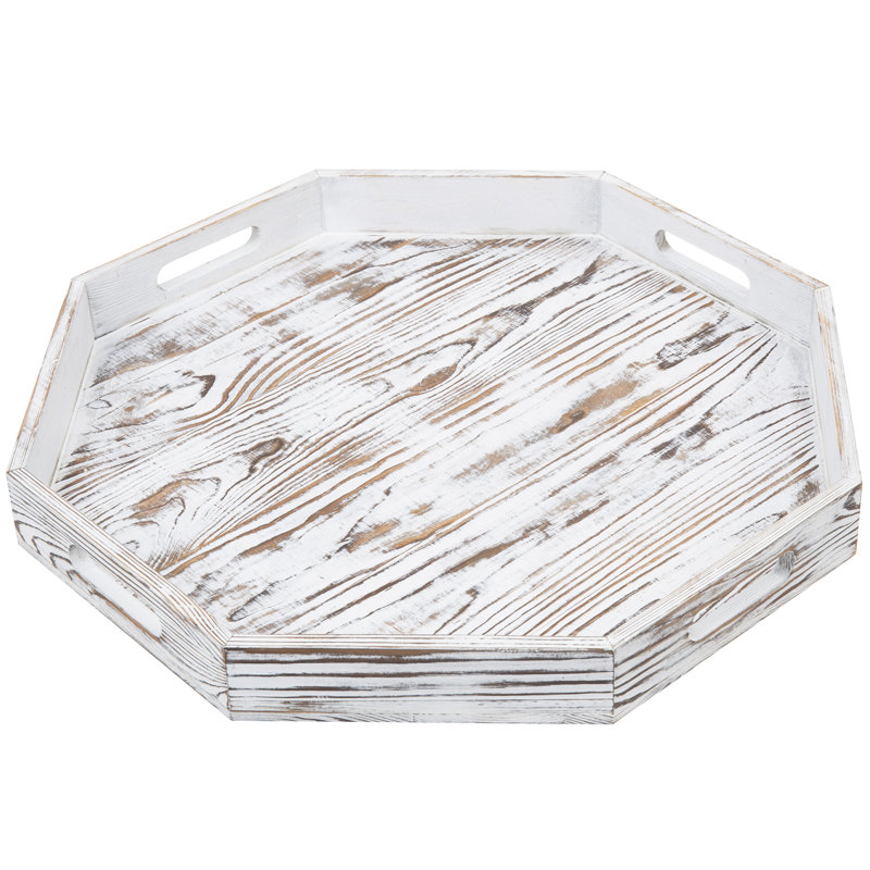 Luziano Octagonal Wood Ottoman/Coffee Table Tray