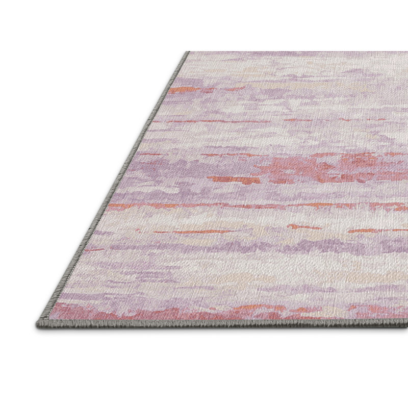 Machine Washable Gray Area Rug, Rectangle 7' x 9'