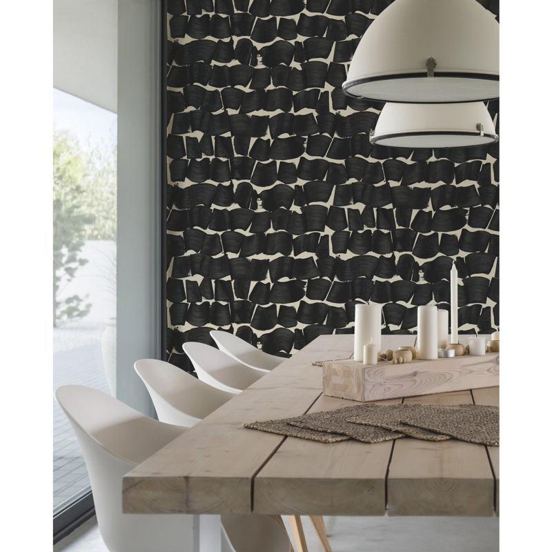 27' L x 27" W Wallpaper Roll, Black