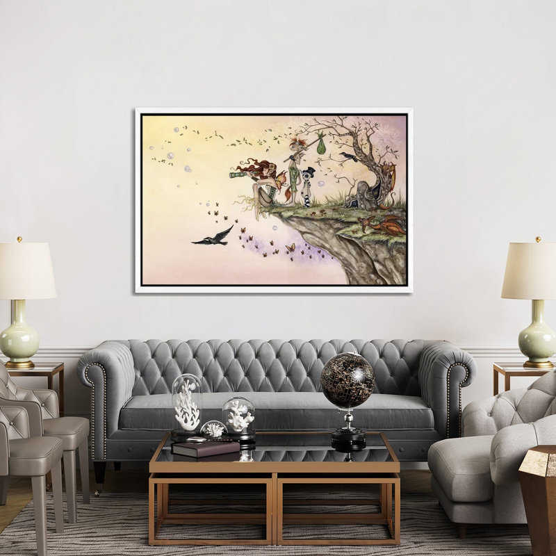 Where The Wind Takes You by Amy Brown - Print on Canvas, White Framed, 101.6cm H x 152.4cm W x 3.81cm D