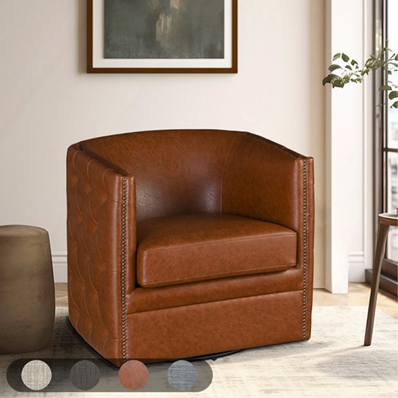 Fauteuil demi-tonneau capitonné Capstone