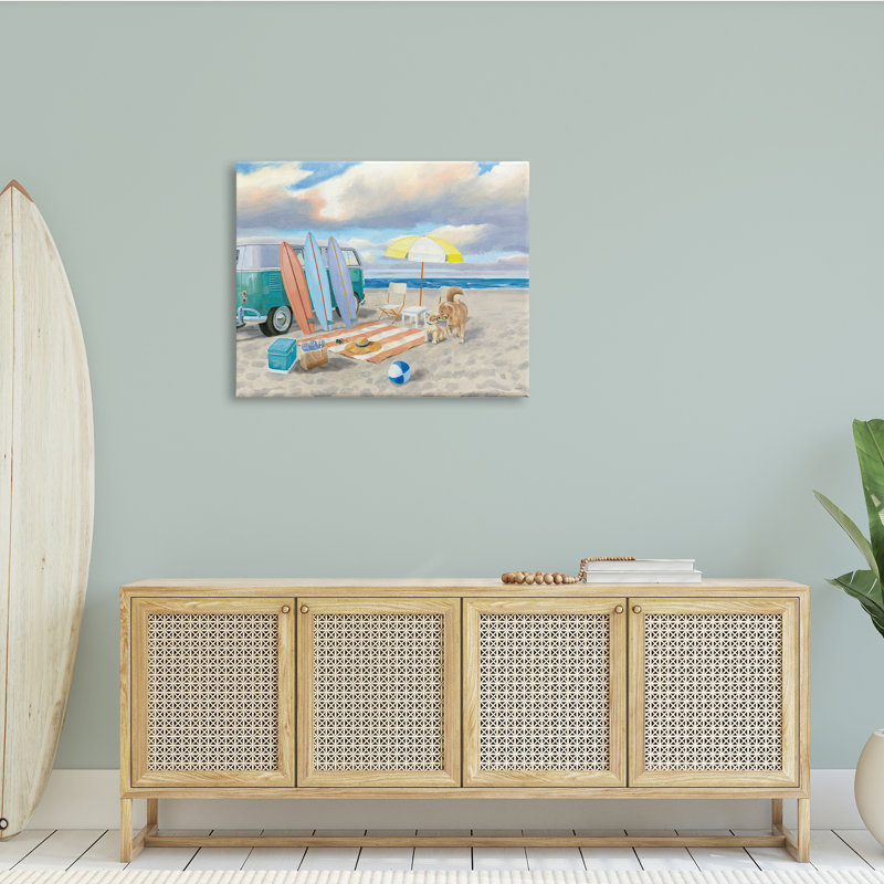 Summer Beach Scene, Toile tendue, H 30 po x l 40 po x P 1,5 po