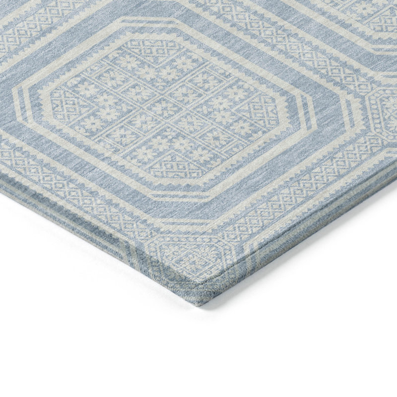Machine Washable Indoor/Outdoor Claudian ACN1462 Sky Rug, Runner 2'3" x 7'6"