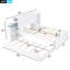 Lit plateforme double avec rangement et tablettes gigognes, blanc-1482417693