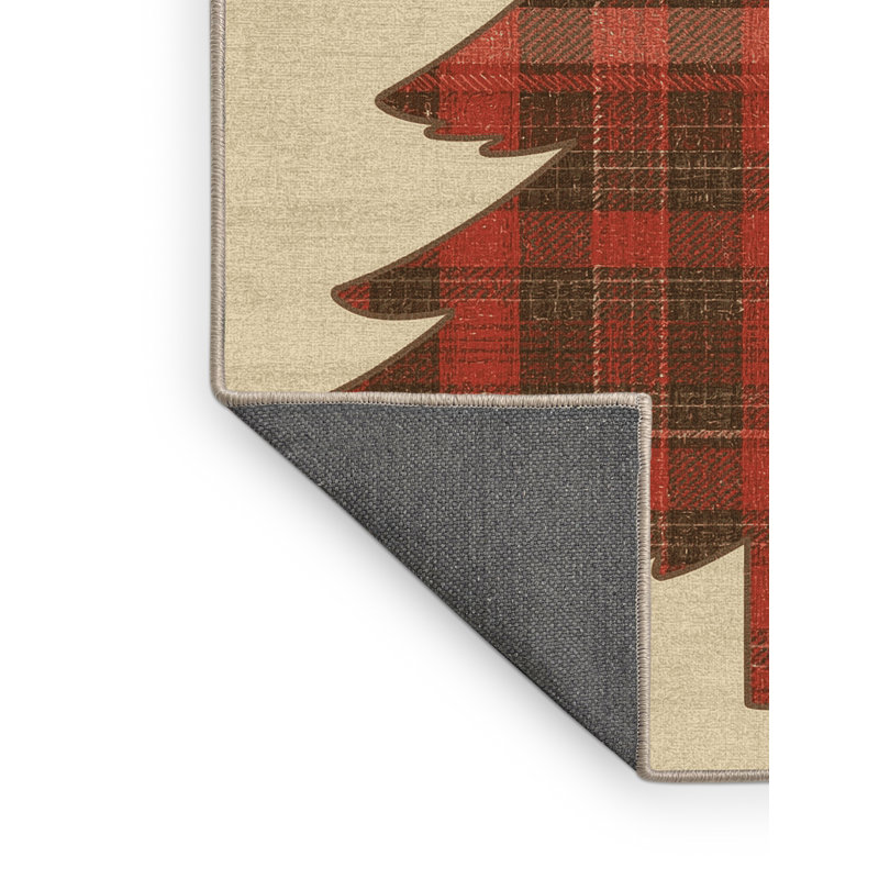 Soft Plush Finnell Christmas Modern & Contemporary Abstract Area Rug in Beige – Beige Binding, 4x6