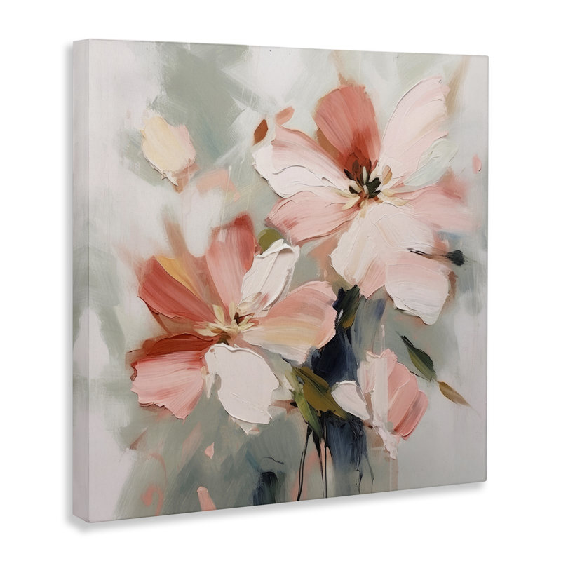  Charmante fleur rose sur toile par Irena Orlov, H 17 po x l 17 po