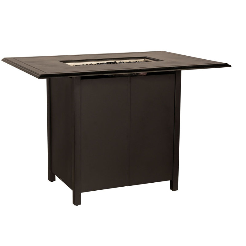 Rectangular Bar Height Fire Table, Chestnut Brown