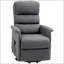 Fauteuil inclinable électrique Power Lift avec massage par vibration, revêtement en tissu, télécommande, poches latérales | Gris ardoise