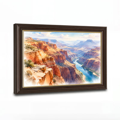 Grand Canyon Red Rock River Valley Landscape Canvas Wall Art