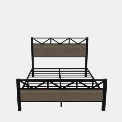 Full Size Bed Frame,Easy Assembly, Brown