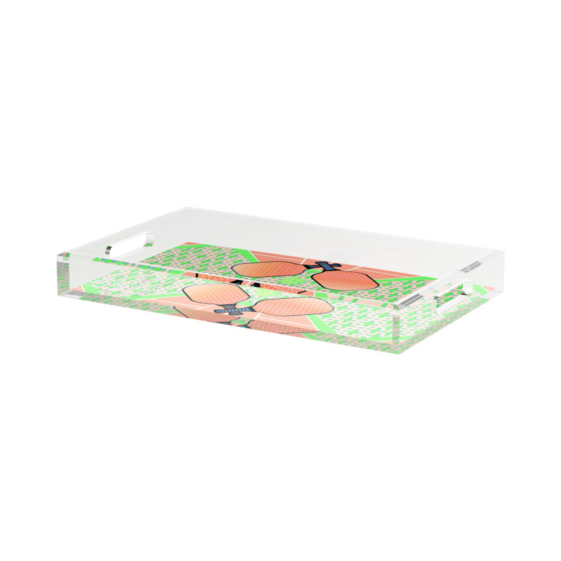 Plateau rectangulaire Pickelball Anyone, 2" H x 17" W x 10.5" D, Pam/Emma