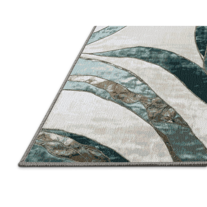 Machine Washable Brown Area Rug, Square 7'