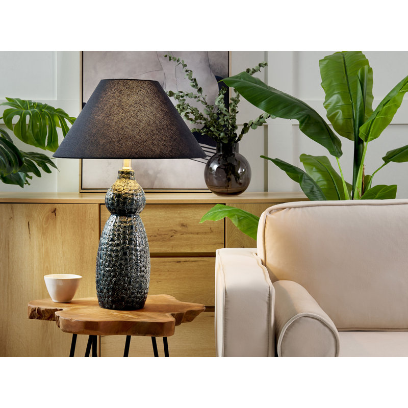 Hinde Ceramic Table Lamp, Black
