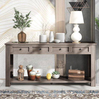 Console en bois massif: table d'appoint chic pour le salon: design tendance