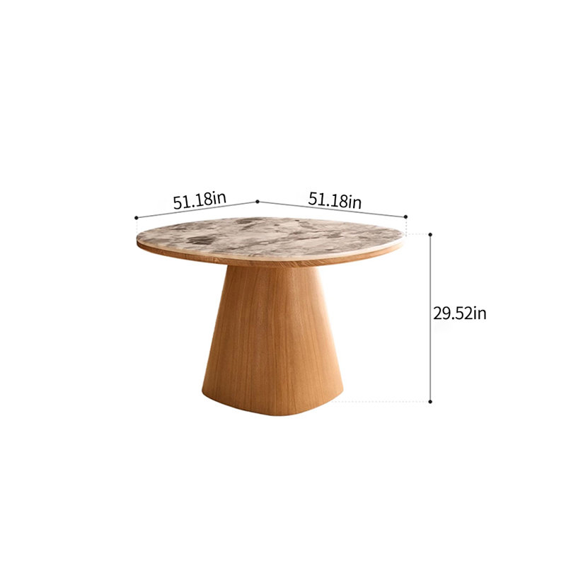 Table de salle à manger moderne simple en faux marbre, H 29,52 po x L 51,18 po x l 51,18 po