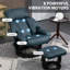 Fauteuil inclinable de massage avec repose-pieds pivotant sur 360 °, bleu