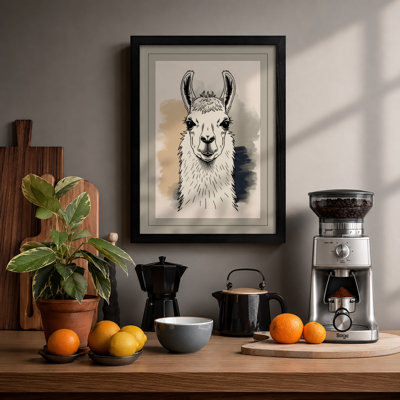 Gentle Llama Boho - Framed Print