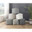 Pouf carré Modern, tissu, blanc noir, base antidérapante blanche