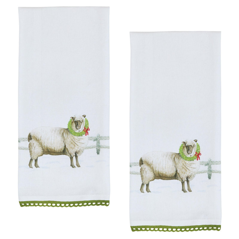  Ensemble de 2 torchons Merry Christmas Ewe, Merry Christmas Ewe