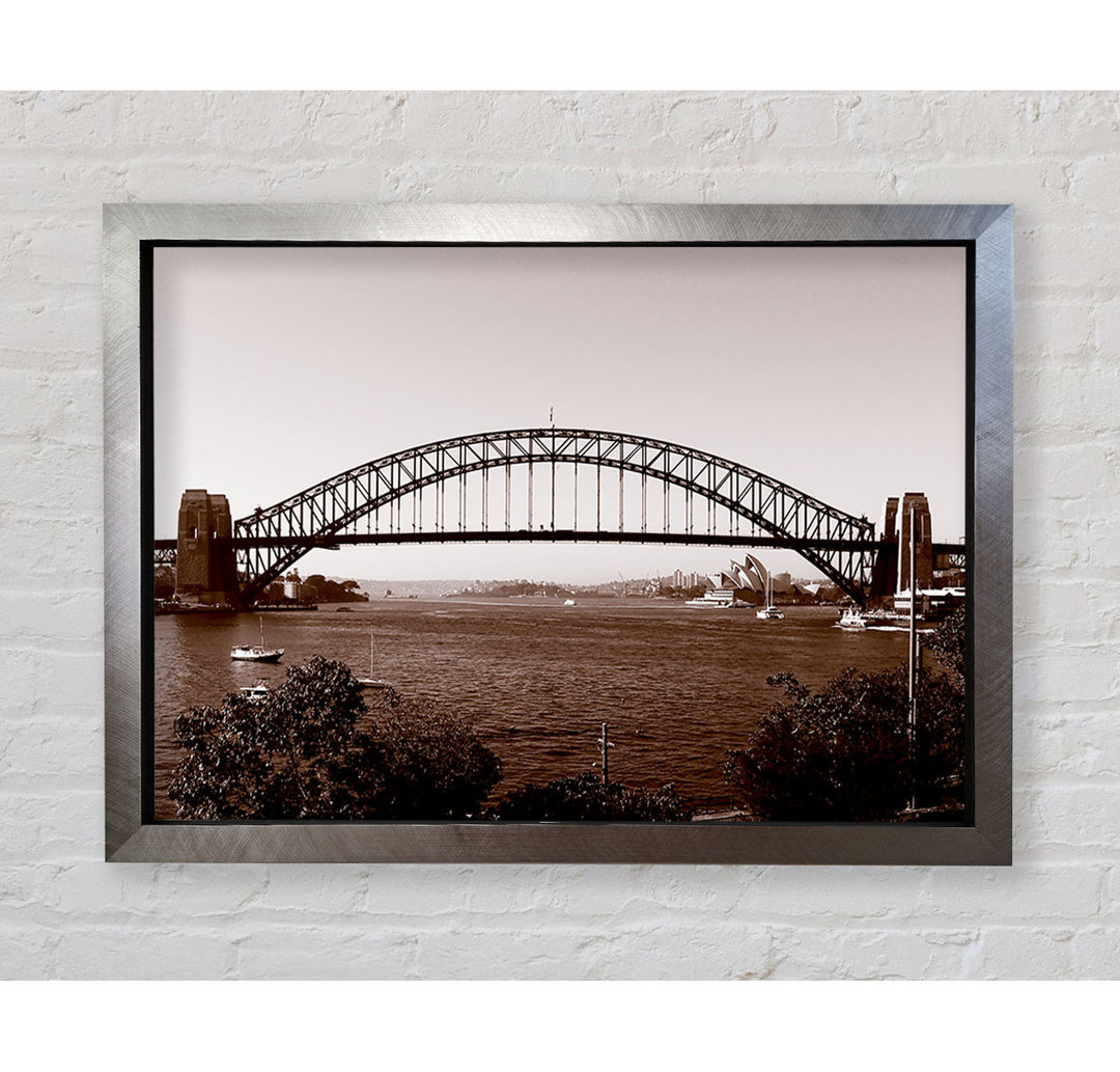 Sydney Harbour Bridge Retro Sepia - Einzelner Bilderrahmen Kunstdrucke