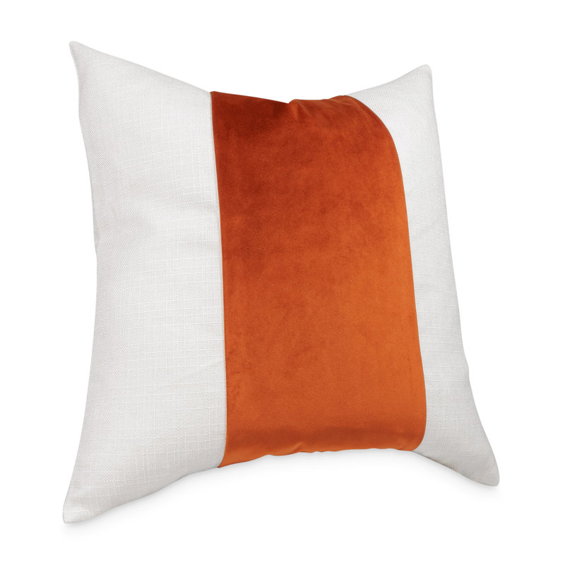 Caleb Throw Pillow Cover & Insert, Cloud/Paprika Striped