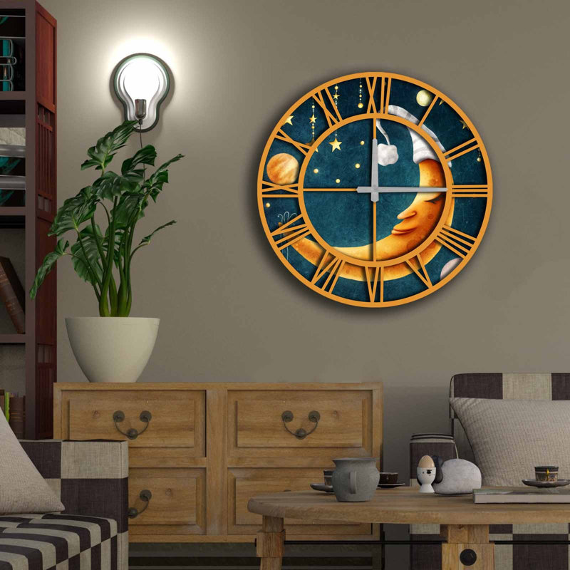 Horloge murale décorative élégante, 19,7 po de diamètre, 100% panneau de fibres à densité moyenne avec une épaisseur de 0,2 po | Nécessite 1 pile AA (non incluse) | Parfait pour la décoration intérieure, l'esthétique moderne et l'élégance intemporelle