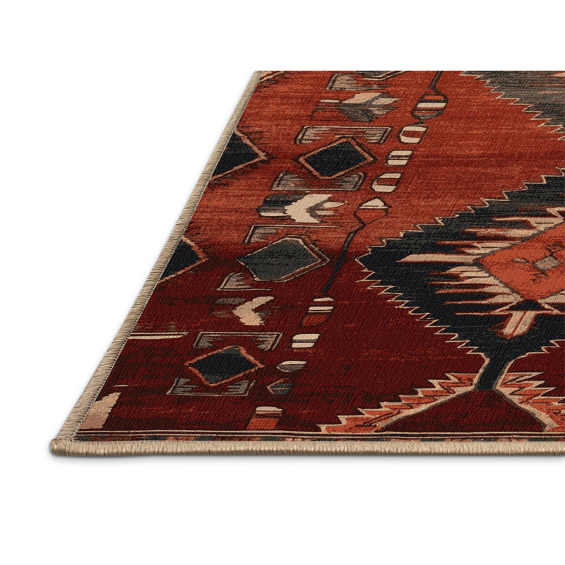 Machine Washable Turkish Brown Area Rug, Round 5'